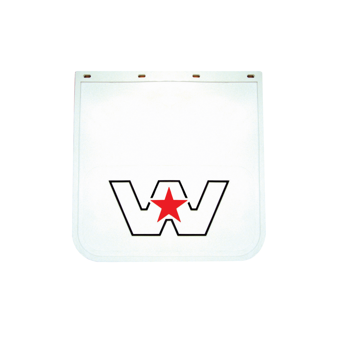 Mudflap 24X18 white with red star 463014014
