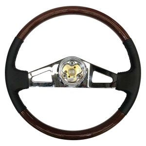 steering wheel Leather & Cherry wood 18" 2 Spoke