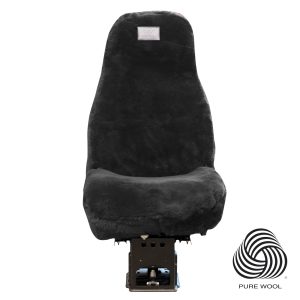 Wool seat cover National High-Back - Grey with WS Logo