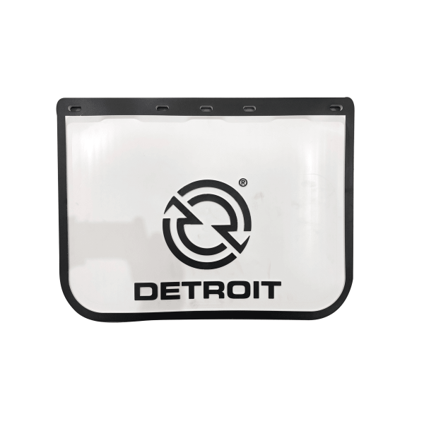 Mudflap White With Detroit Logo 24X24