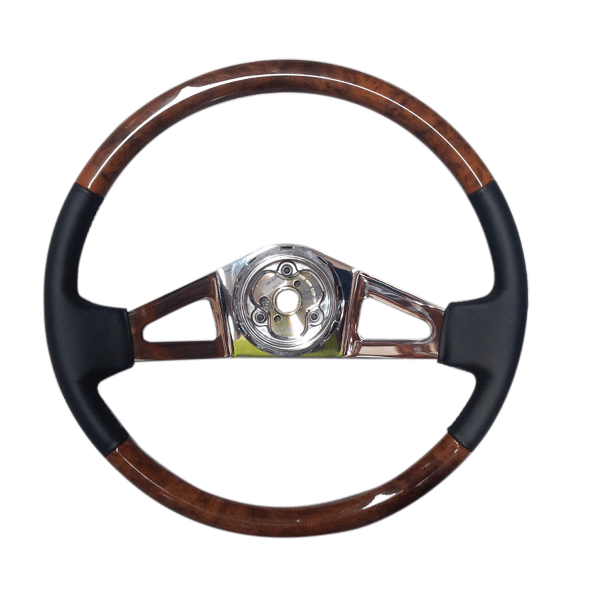 steering wheel Leather & Burled wood 18" 2 Spoke